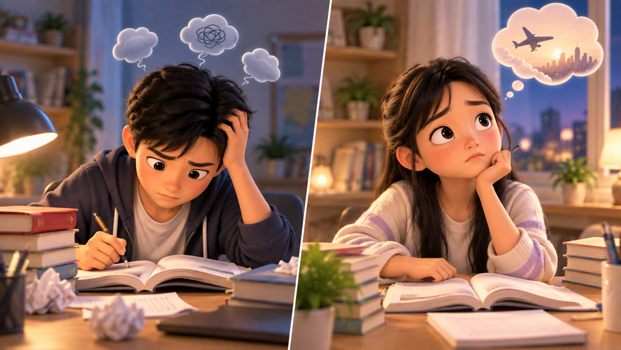 Bí quyết ôn thi hiệu quả mà không áp lực: không phải áp lực nào của con cũng giống nhau Hai loại áp lực thi cử khác nhau ở học sinh